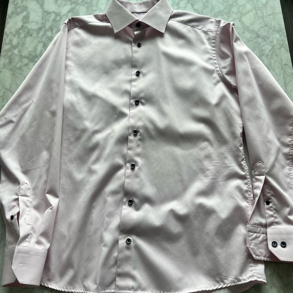 Eton Pink Twill Men’s Slim Dress Shirt Size 16